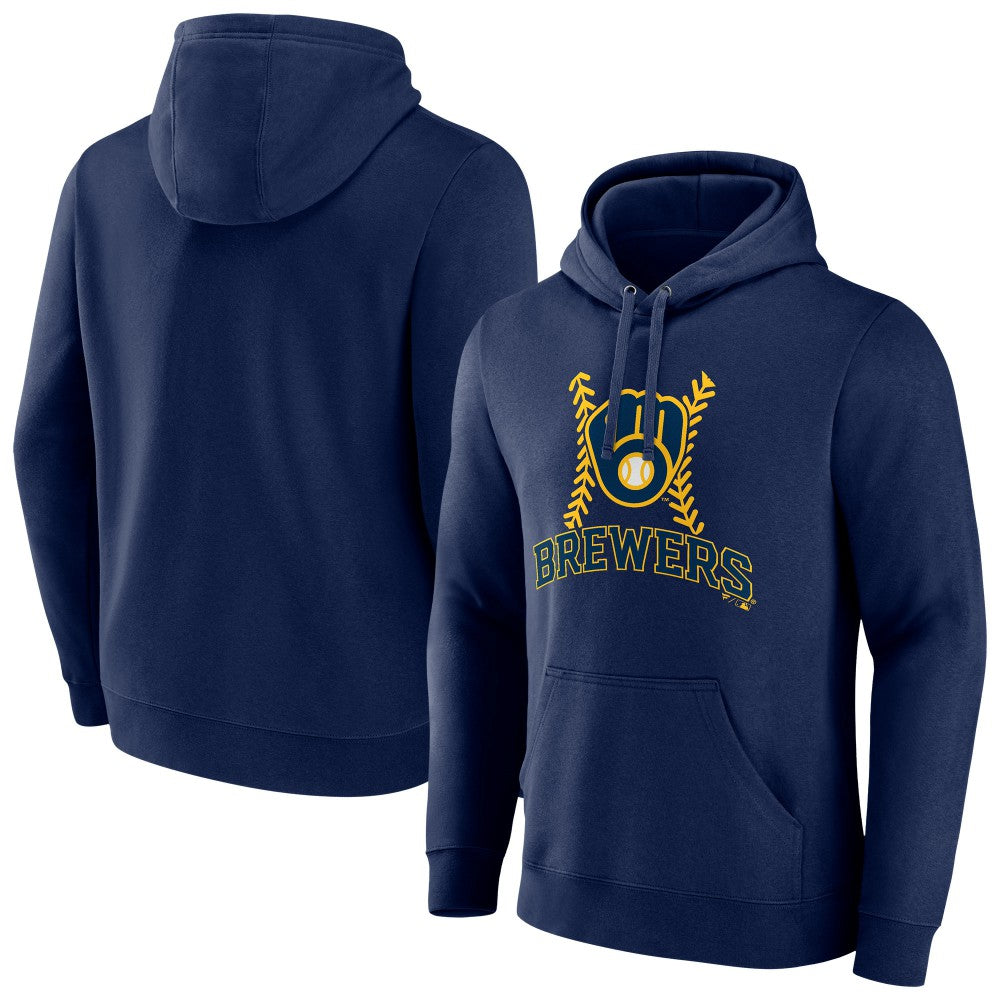 Milwaukee Brewers Fastball Pullover Hoodie - Navy Hoodies