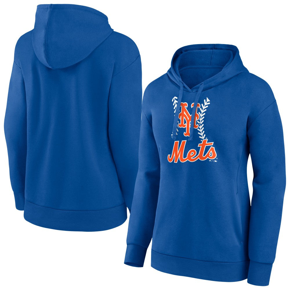 New York Mets Women's Fastball Pullover Hoodie - Royal Hoodies