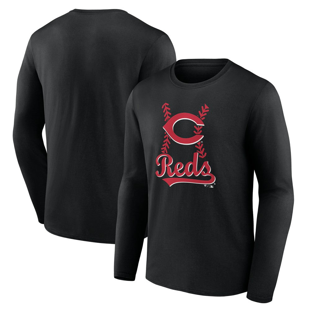 Cincinnati Reds Fastball Long Sleeve T-Shirt - Black T-shirts