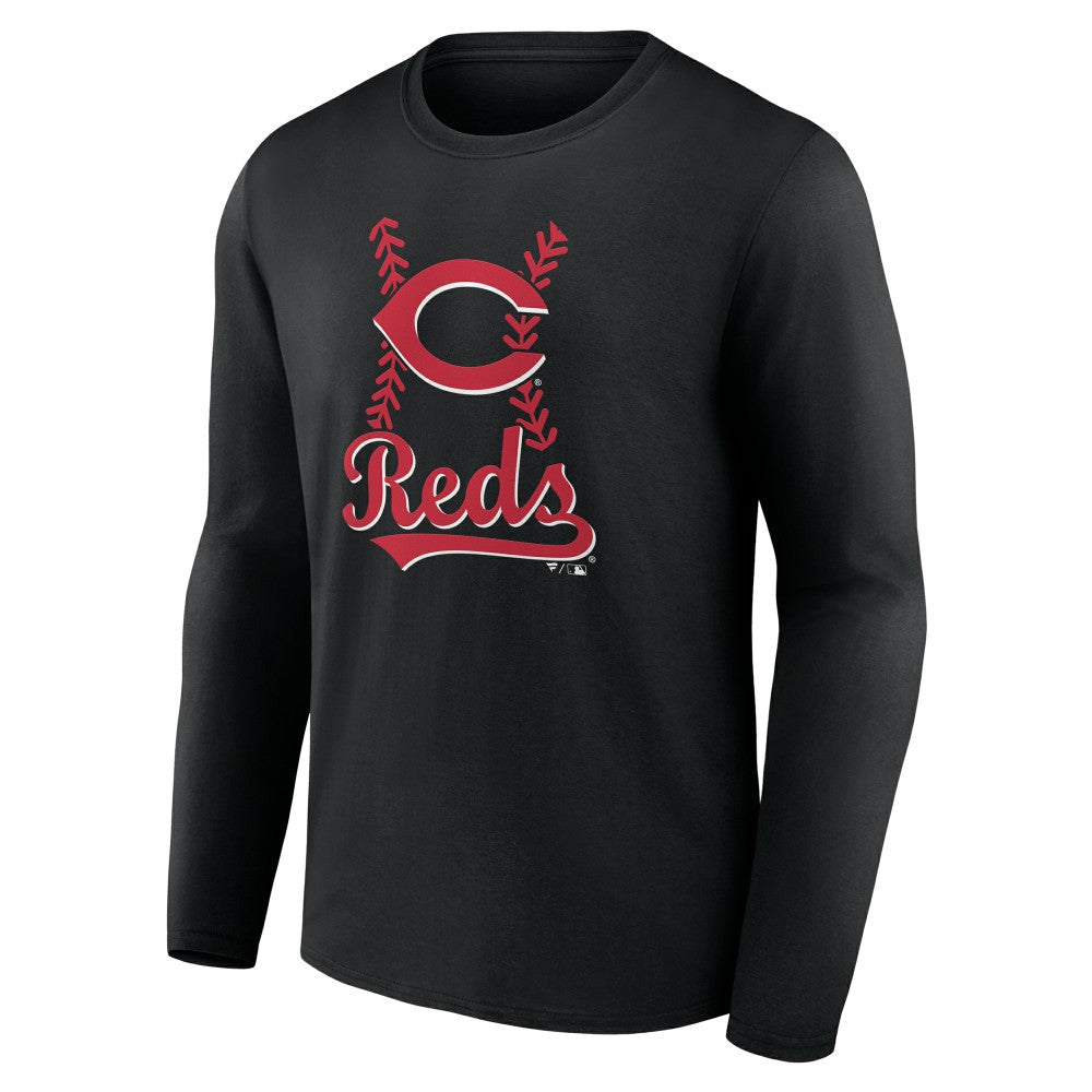 Cincinnati Reds Fastball Long Sleeve T-Shirt - Black T-shirts
