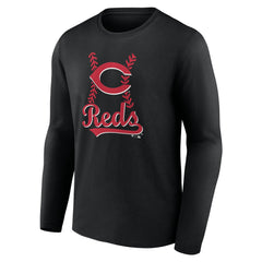 Cincinnati Reds Fastball Long Sleeve T-Shirt - Black T-shirts