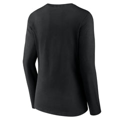 Cincinnati Reds Women's Fastball Long Sleeve V-Neck T-Shirt - Black T-shirts