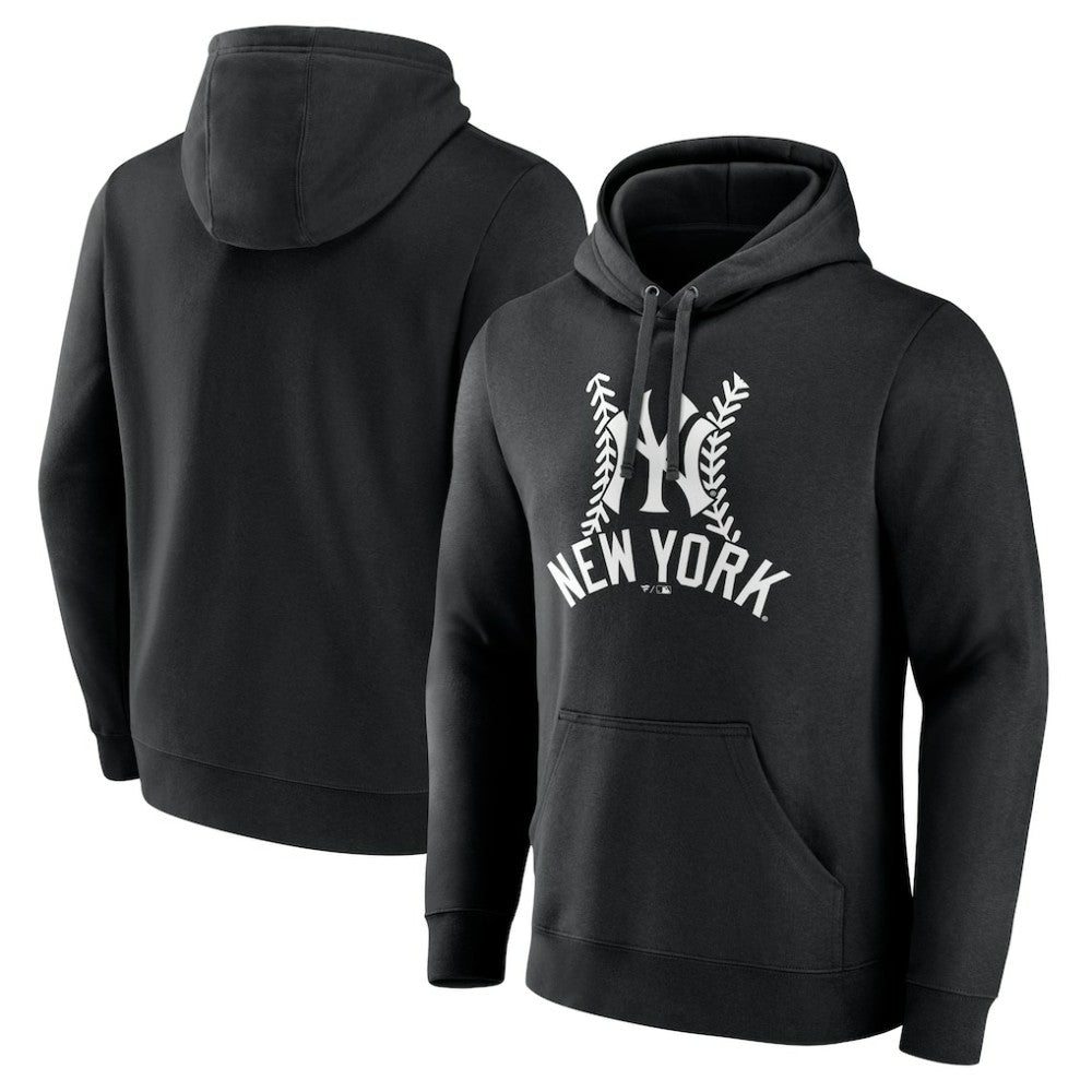 New York Yankees Fastball Pullover Hoodie - Black Hoodies