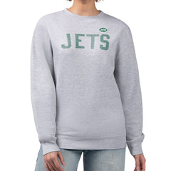 New York Jets G-III 4Her by Carl Banks Women's Dot Print Fleece Pullover Sweatshirt Heather Gray