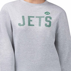 New York Jets G-III 4Her by Carl Banks Women's Dot Print Fleece Pullover Sweatshirt Heather Gray