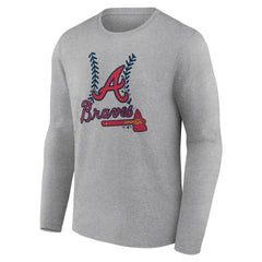 Atlanta Braves Fastball Long Sleeve T-Shirt - Gray T-shirts