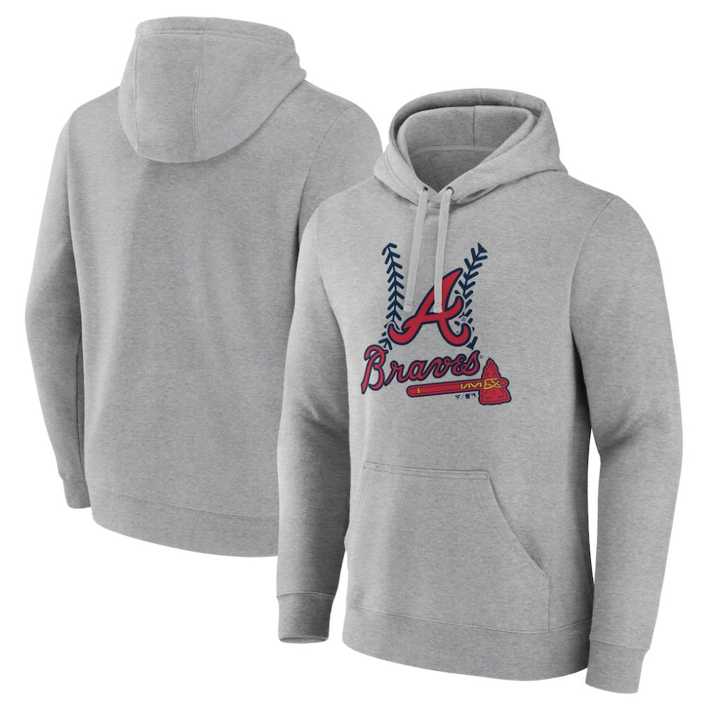 Atlanta Braves Fastball Pullover Hoodie - Gray Hoodies