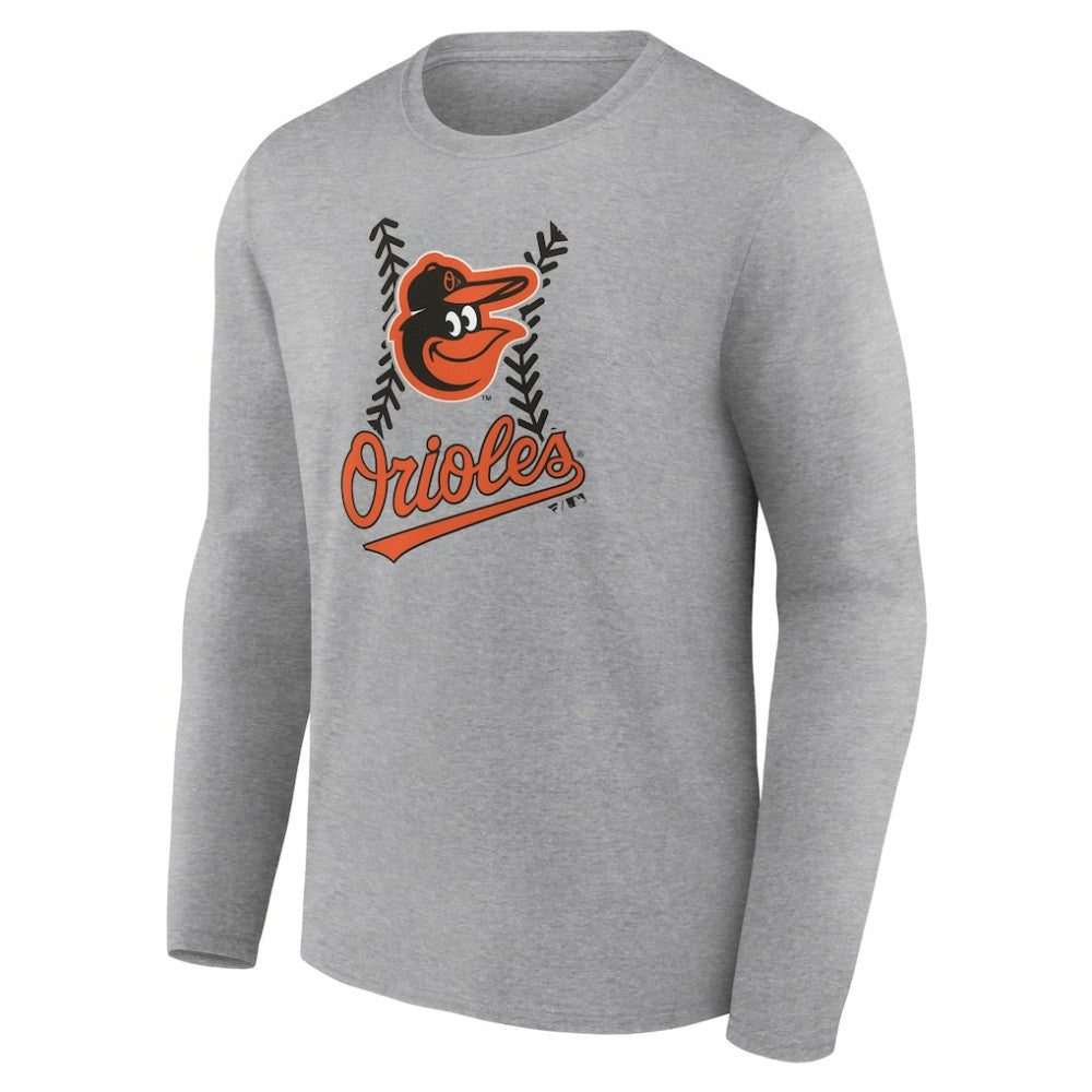 Baltimore Orioles Fastball Long Sleeve T-Shirt - Gray T-shirts