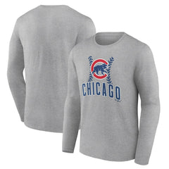 Chicago Cubs Fastball Long Sleeve T-Shirt - Gray T-shirts