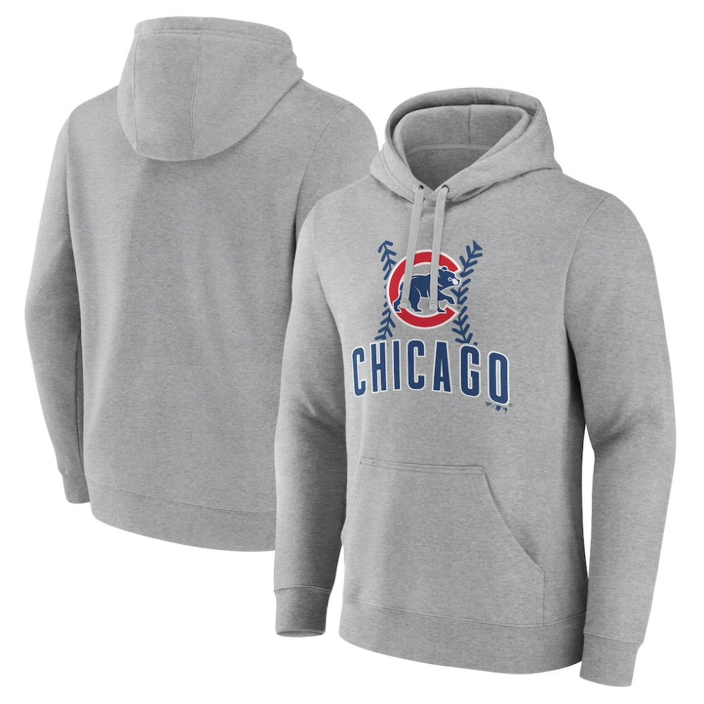 Chicago Cubs Fastball Pullover Hoodie - Gray Hoodies