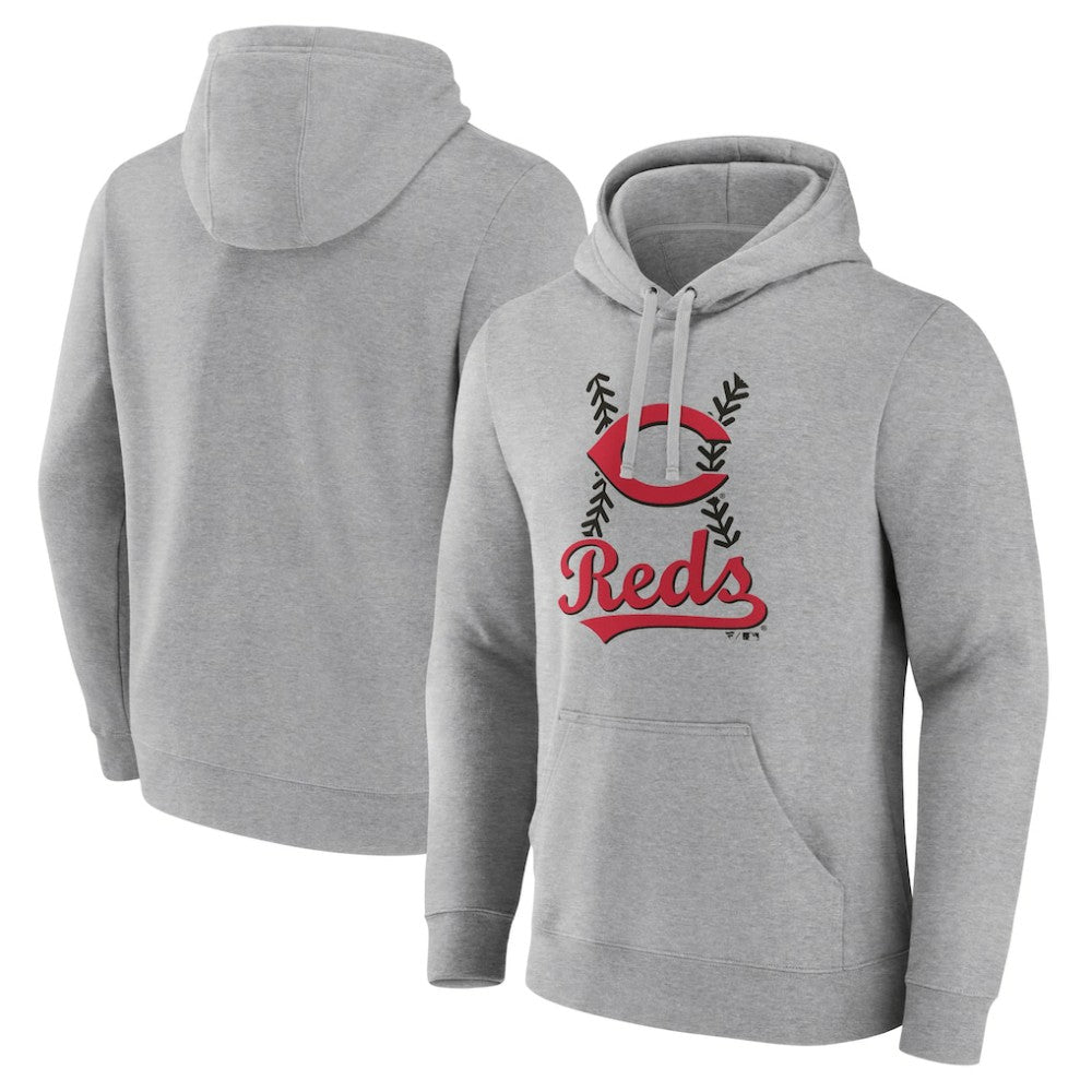 Cincinnati Reds Fastball Pullover Hoodie - Gray Hoodies
