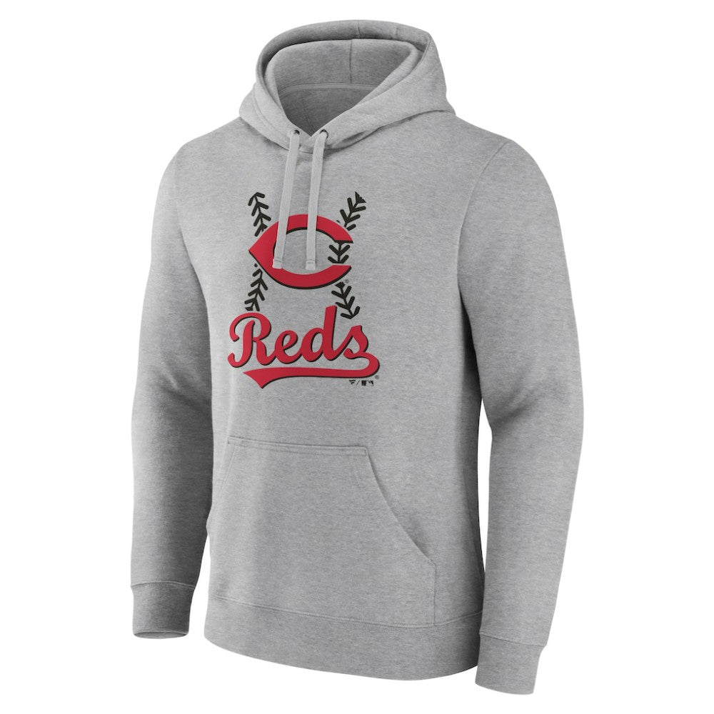 Cincinnati Reds Fastball Pullover Hoodie - Gray Hoodies