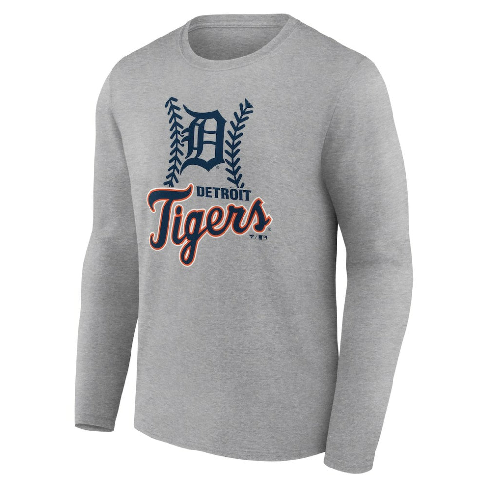 Detroit Tigers Fastball Long Sleeve T-Shirt - Gray T-shirts