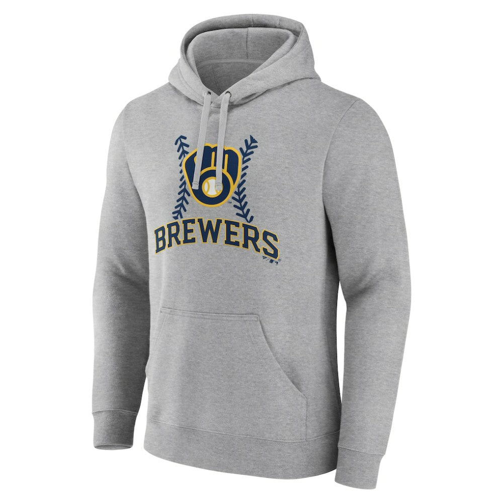 Milwaukee Brewers Fastball Pullover Hoodie - Gray Hoodies
