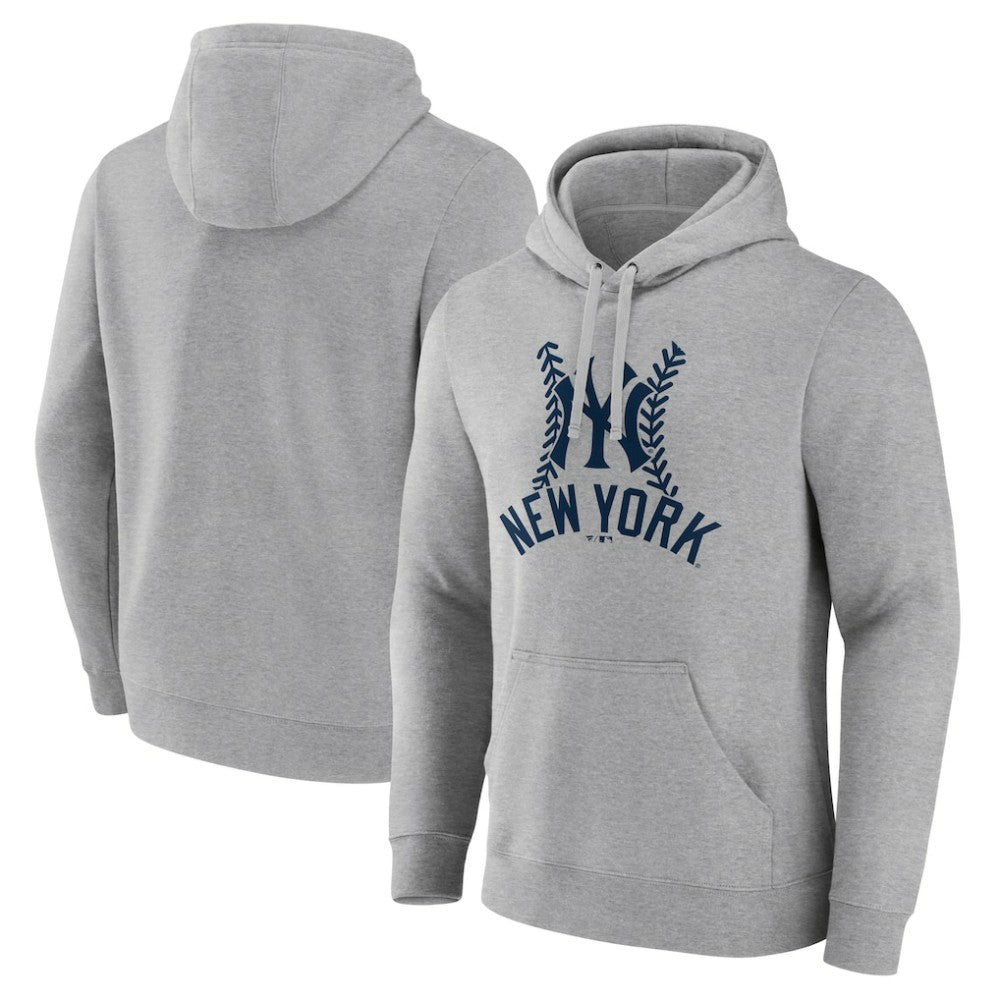 New York Yankees Fastball Pullover Hoodie - Gray Hoodies