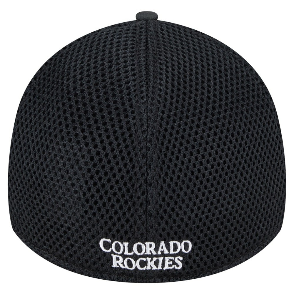 Colorado Rockies New Era Youth Camo 39THIRTY Flex Hat - Black Hats