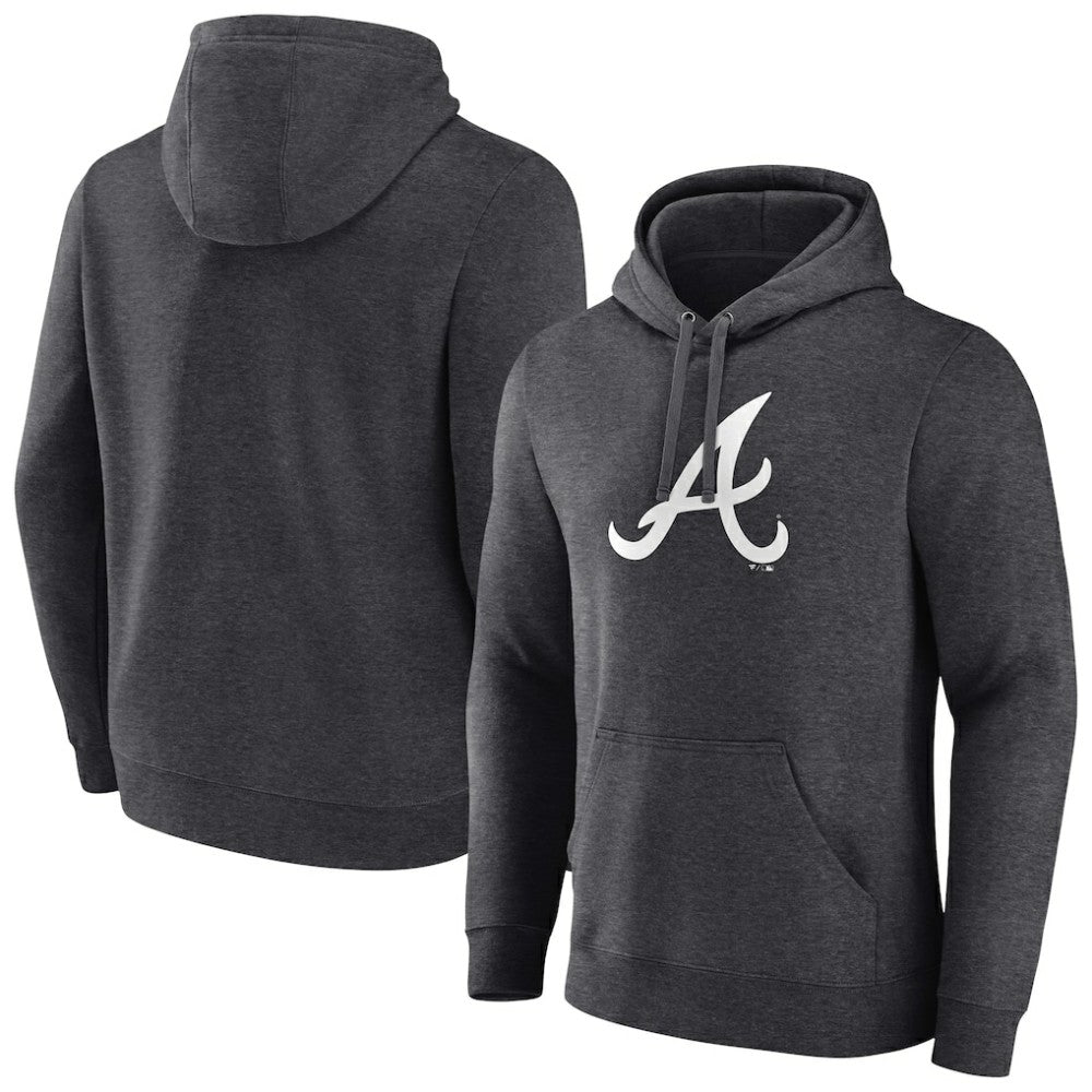 Atlanta Braves Monochrome Pullover Hoodie - Charcoal Hoodies