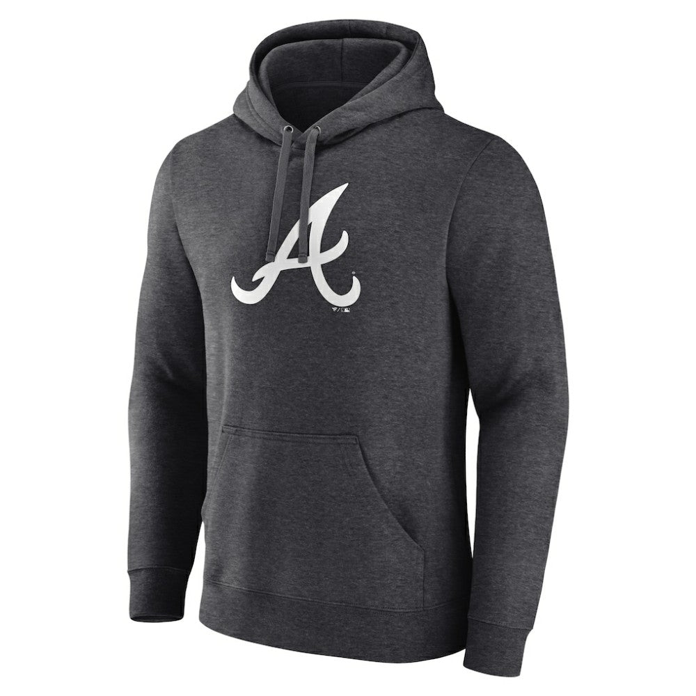 Atlanta Braves Monochrome Pullover Hoodie - Charcoal Hoodies