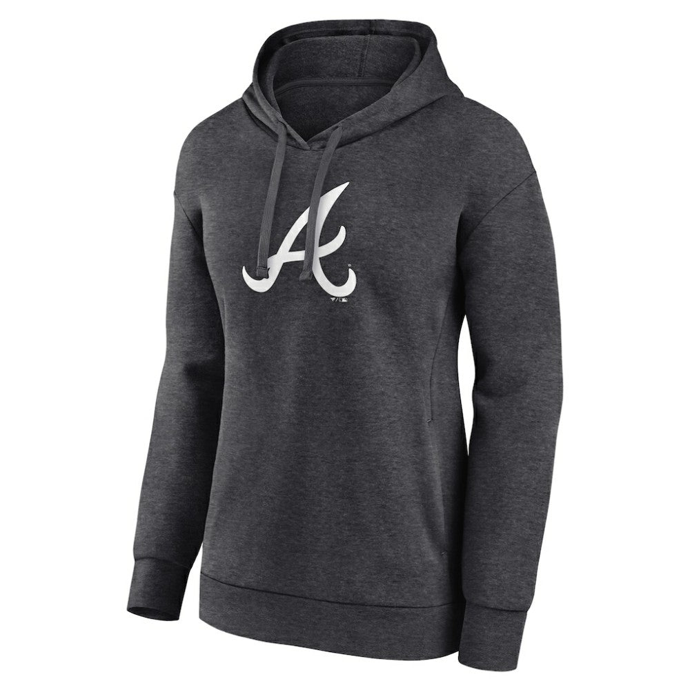 Atlanta Braves Women's Monochrome Pullover Hoodie - Charcoal Hoodies