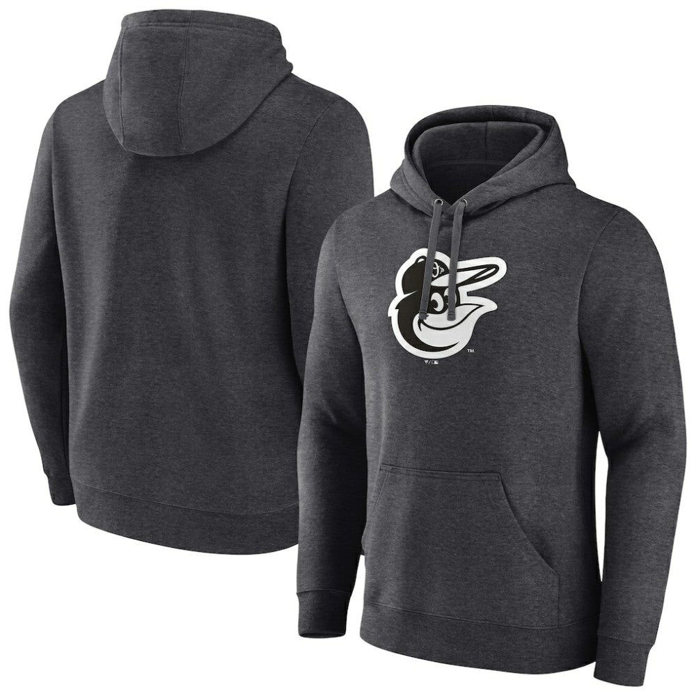 Baltimore Orioles Monochrome Pullover Hoodie - Charcoal Hoodies