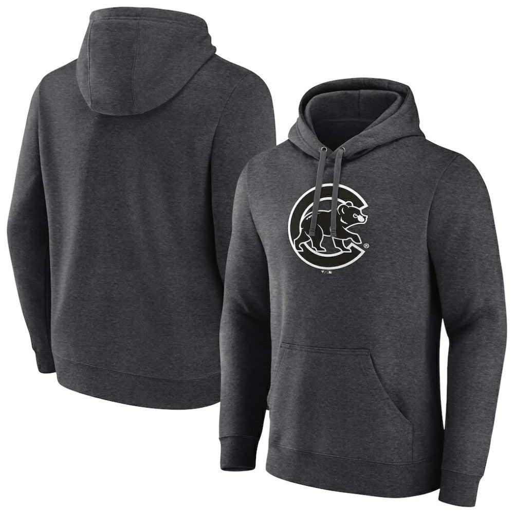 Chicago Cubs Monochrome Pullover Hoodie - Charcoal Hoodies