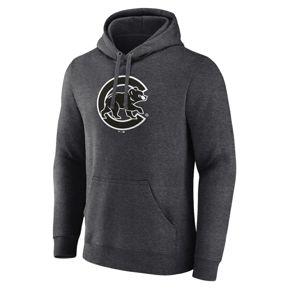 Chicago Cubs Monochrome Pullover Hoodie - Charcoal Hoodies