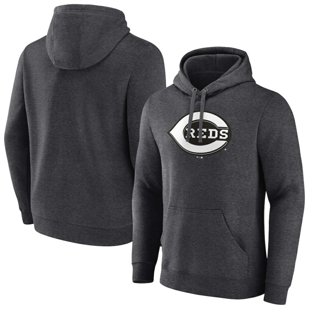 Cincinnati Reds Monochrome Pullover Hoodie - Charcoal Hoodies