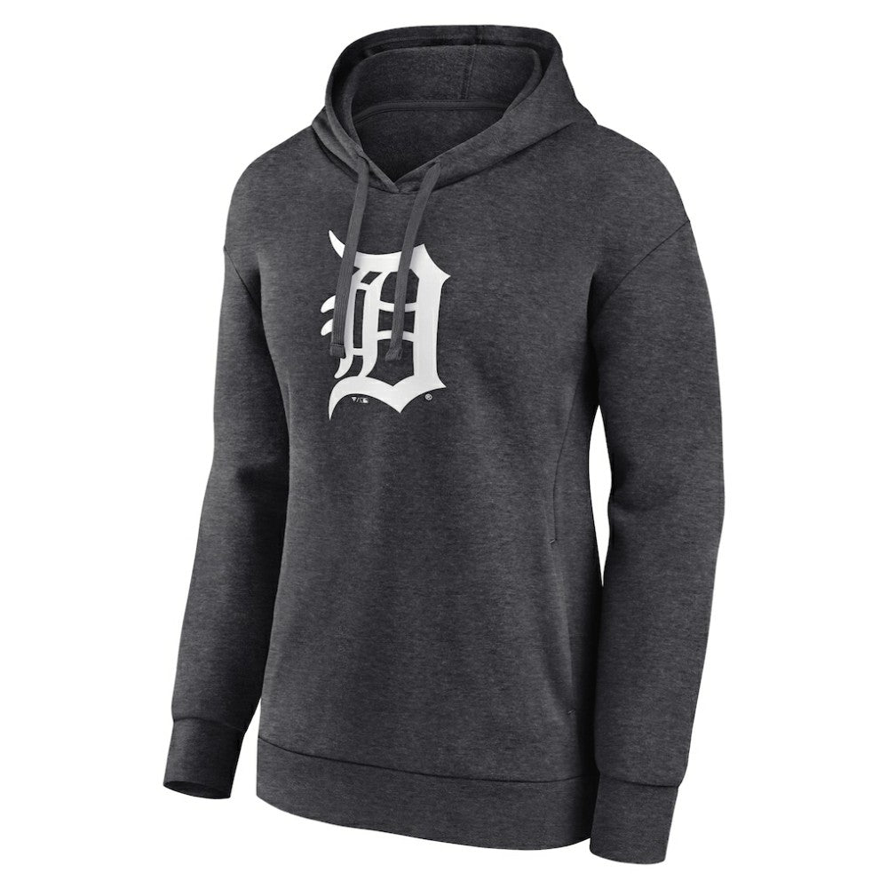 Detroit Tigers Women's Monochrome Pullover Hoodie - Charcoal Hoodies