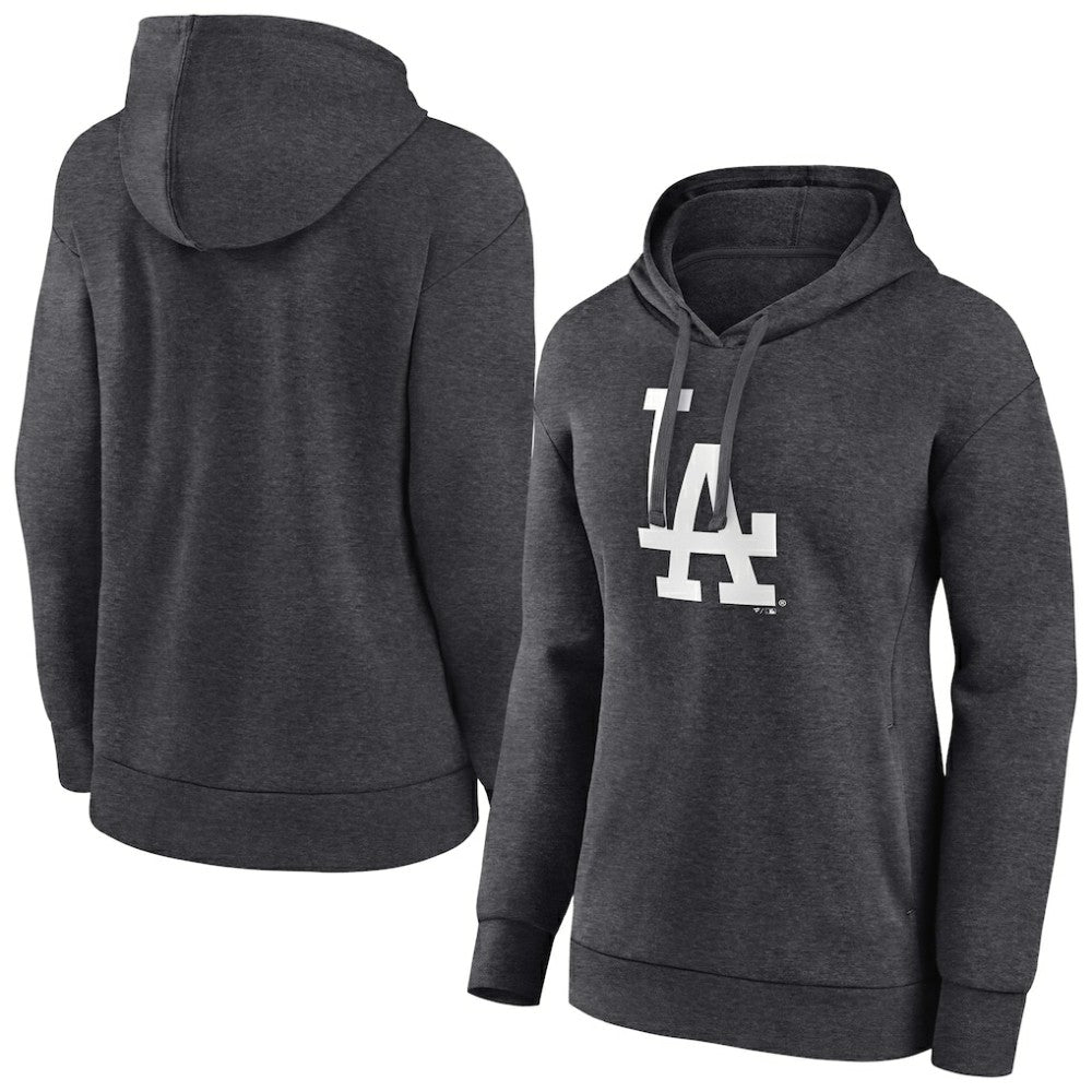 Los Angeles Dodgers Women's Monochrome Pullover Hoodie - Charcoal Hoodies