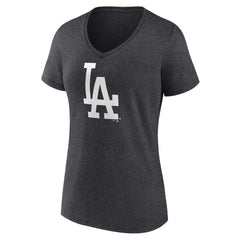 Los Angeles Dodgers Women's Monochrome V-Neck T-Shirt - Charcoal T-shirts