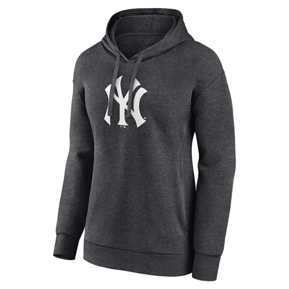 New York Yankees Women's Monochrome Pullover Hoodie - Charcoal Hoodies