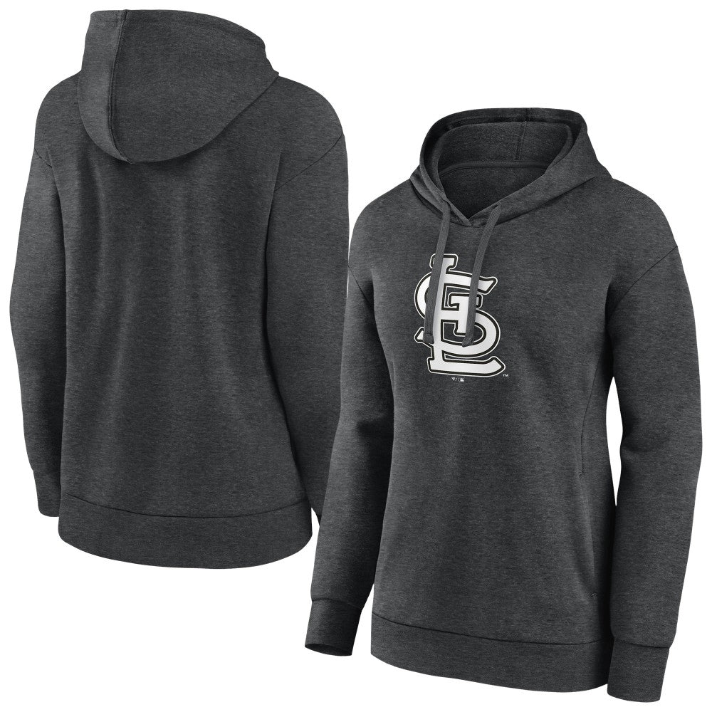 St. Louis Cardinals Women's Monochrome Pullover Hoodie - Charcoal Hoodies