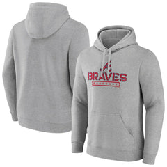 Atlanta Braves Evanston Stencil Pullover Hoodie - Gray Hoodies