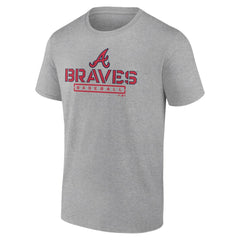 Atlanta Braves Evanston Stencil T-Shirt - Heather Gray T-shirts