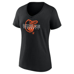 Baltimore Orioles Women's Stellar V-Neck T-Shirt - Black T-shirts