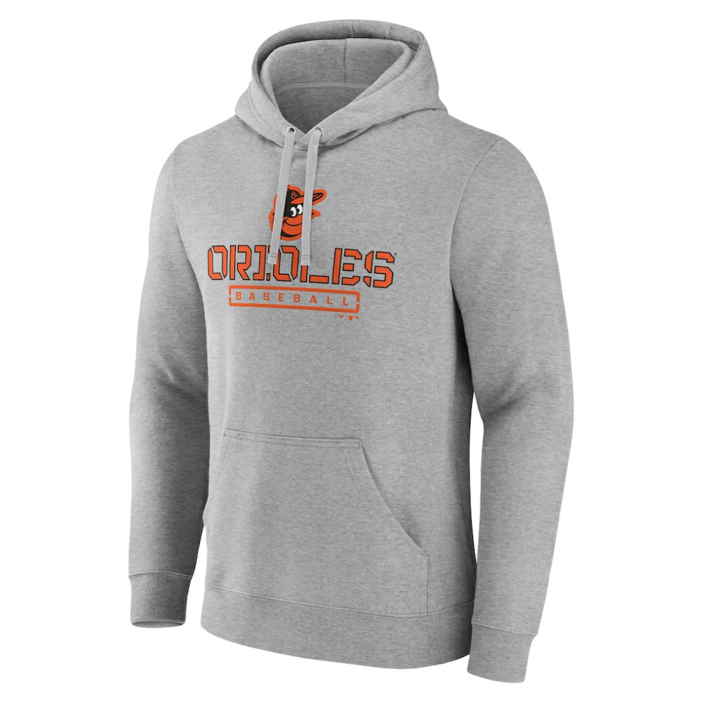 Baltimore Orioles Evanston Stencil Pullover Hoodie - Gray Hoodies