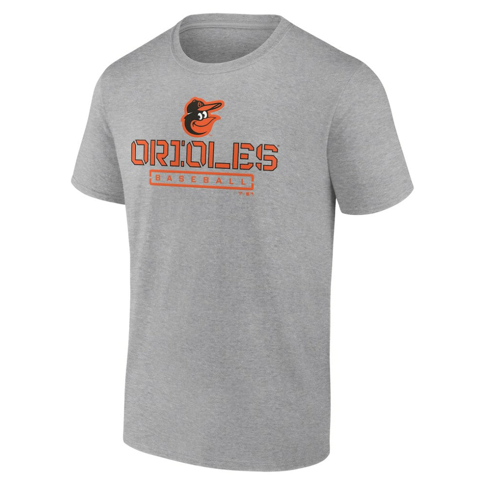 Baltimore Orioles Evanston Stencil T-Shirt - Heather Gray T-shirts