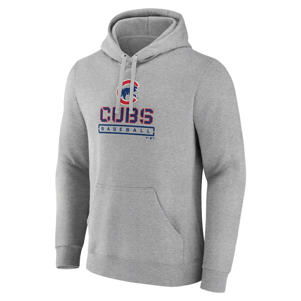 Chicago Cubs Evanston Stencil Pullover Hoodie - Gray Hoodies