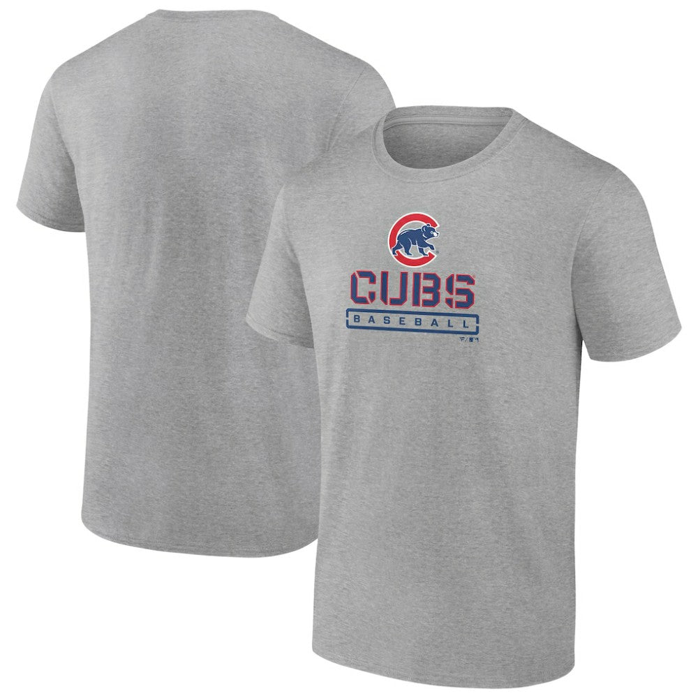 Chicago Cubs Evanston Stencil T-Shirt - Heather Gray T-shirts