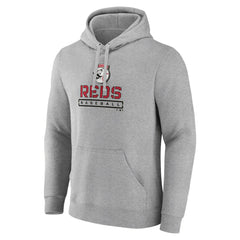 Cincinnati Reds Evanston Stencil Pullover Hoodie - Gray Hoodies