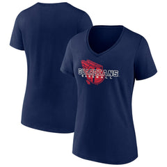 Cleveland Guardians Women's Stellar V-Neck T-Shirt - Navy T-shirts