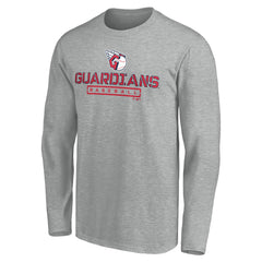Cleveland Guardians Evanston Stencil Long Sleeve T-Shirt - Gray T-shirts