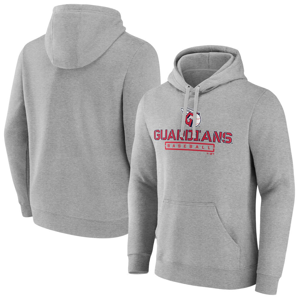 Cleveland Guardians Evanston Stencil Pullover Hoodie - Gray Hoodies