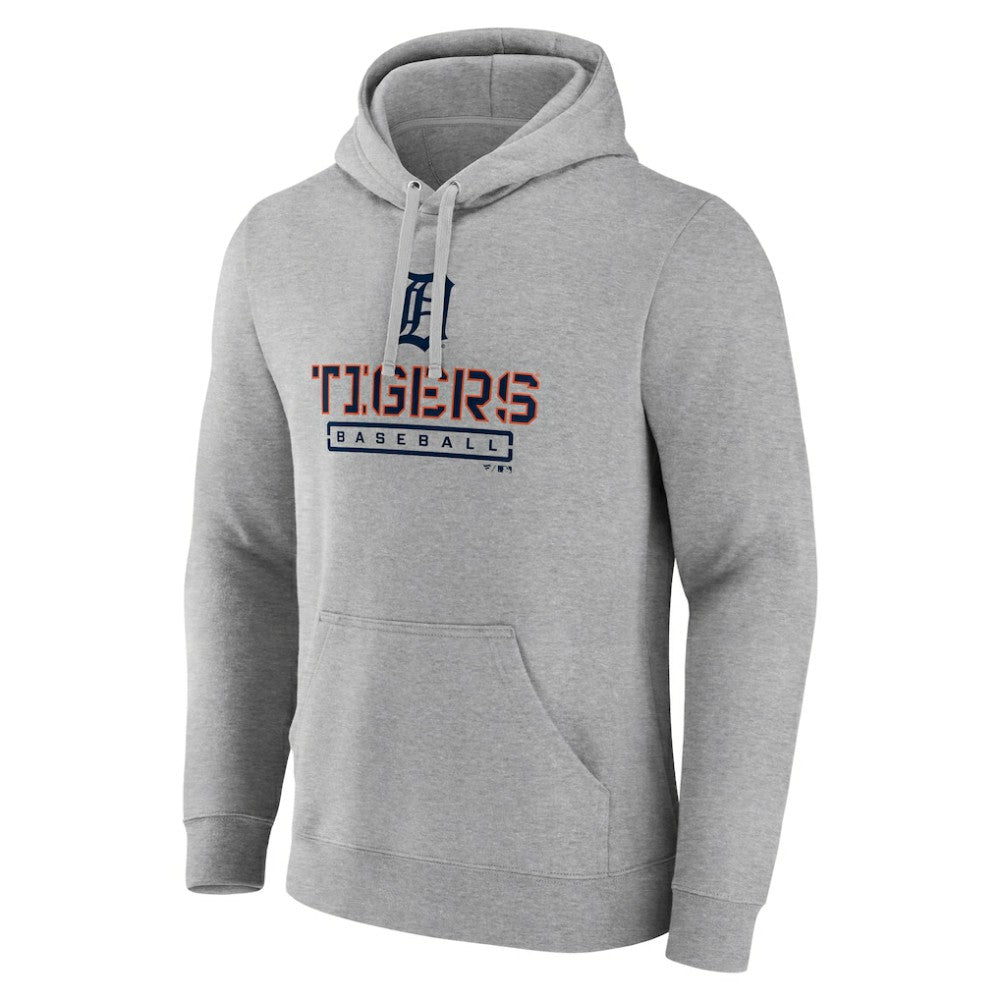 Detroit Tigers Evanston Stencil Pullover Hoodie - Gray Hoodies
