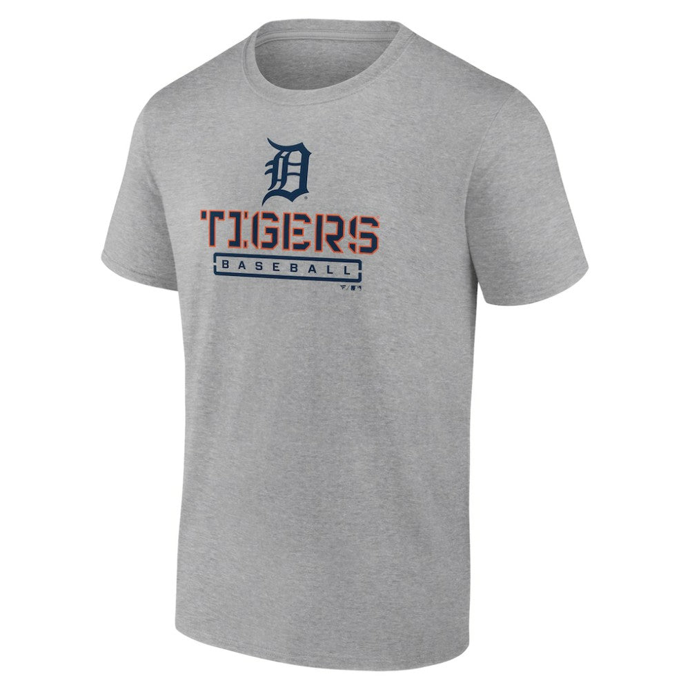 Detroit Tigers Evanston Stencil T-Shirt - Heather Gray T-shirts