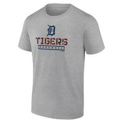 Detroit Tigers Evanston Stencil T-Shirt - Heather Gray T-shirts