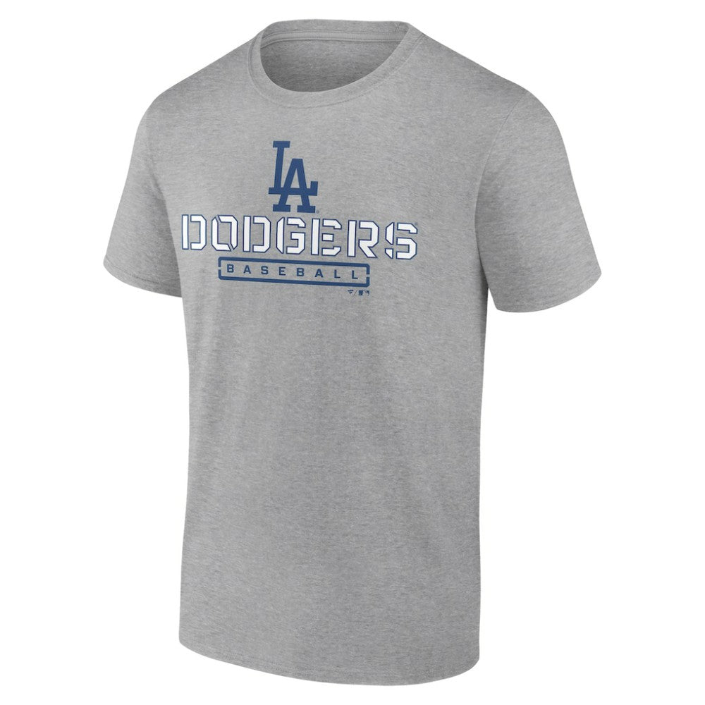 Los Angeles Dodgers Evanston Stencil T-Shirt - Heather Gray T-shirts