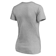 Los Angeles Dodgers Women's Evanston Stencil V-Neck T-Shirt - Gray T-shirts