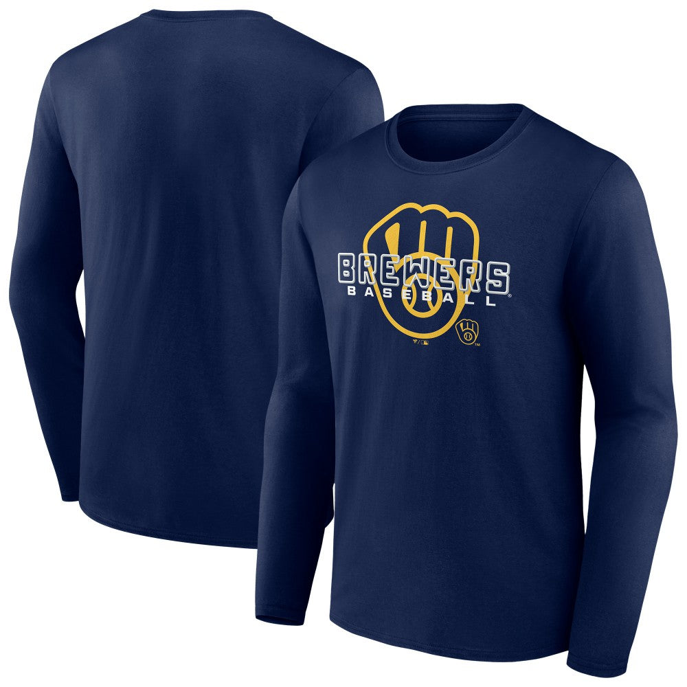Milwaukee Brewers Stellar Long Sleeve T-Shirt - Navy T-shirts