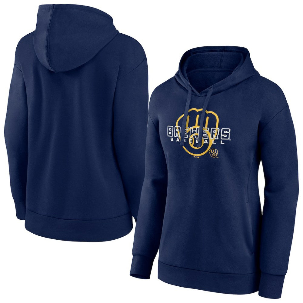 Milwaukee Brewers Women's Stellar Pullover Hoodie - Navy Hoodies